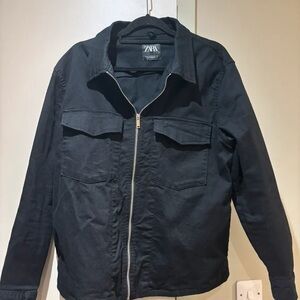Zara Men's Black Lightweight Shirt Jacket